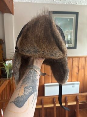 Incredible Vintage Brown Fur Trapper Hat